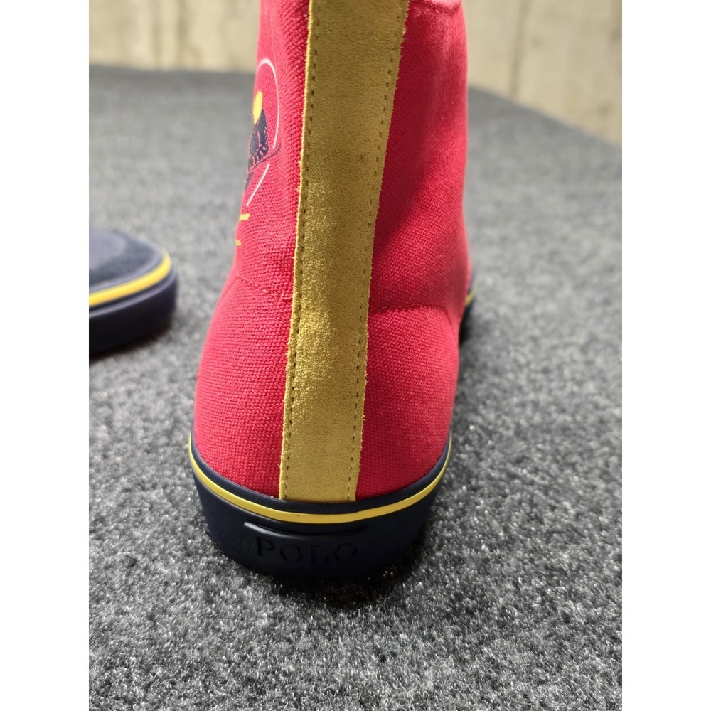 New Polo Ralph Lauren Solomon Downhill Ski Patch Canvas Sneakers‎ Mens 9.5 Red - Picture 8 of 12